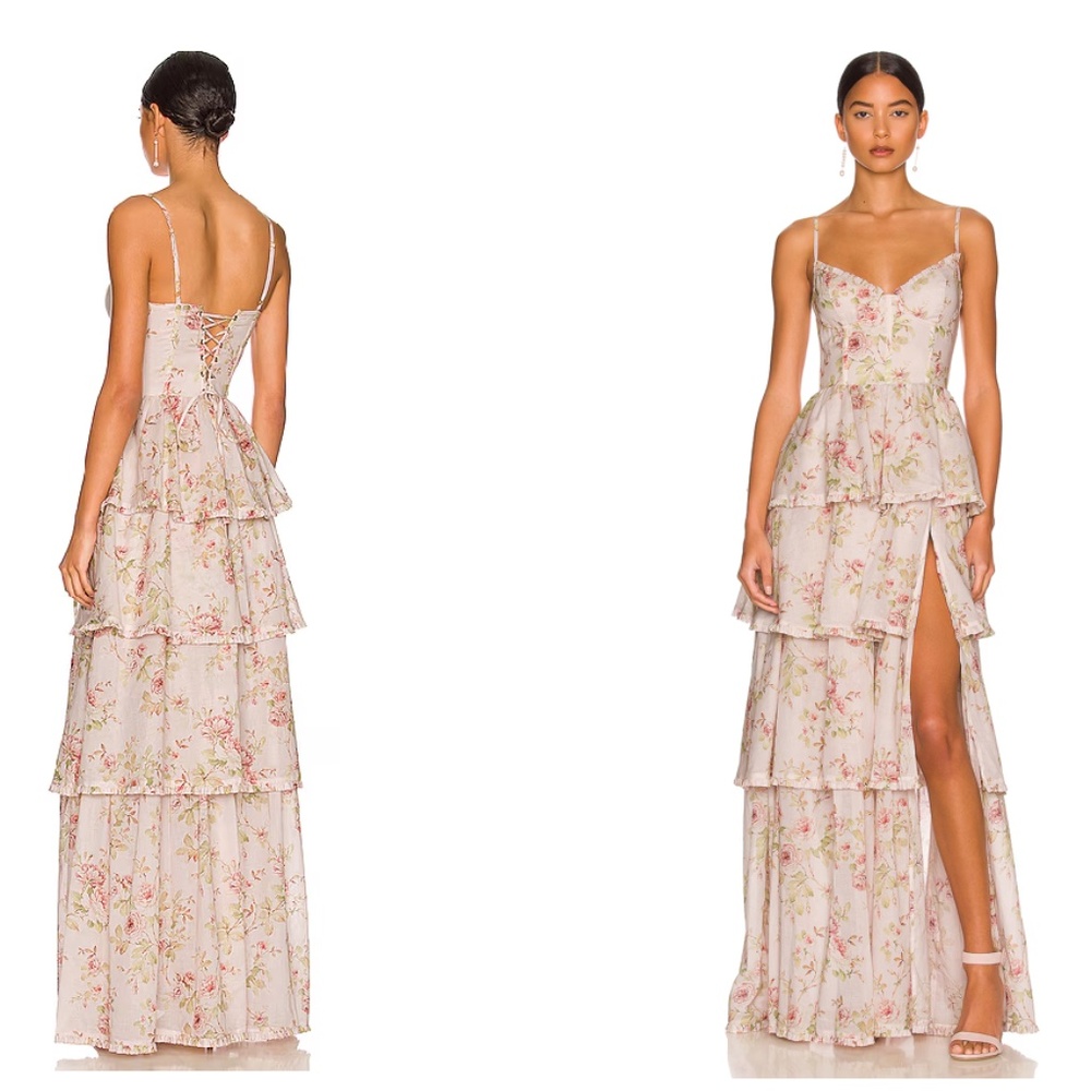 V. Chapman Caterina Dress Size 2 Pink Rose Print